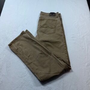 Wrangler Slim Straight Pants Mens 32x32 Khaki Tan Good Stretch Cotton Blend